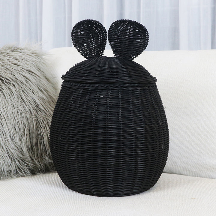 Playful storage basket with animal ears