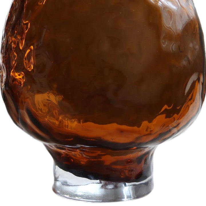 Hand-Blown Mushroom-Form Textured Glass Vase with Narrow Neck and Weighted Base