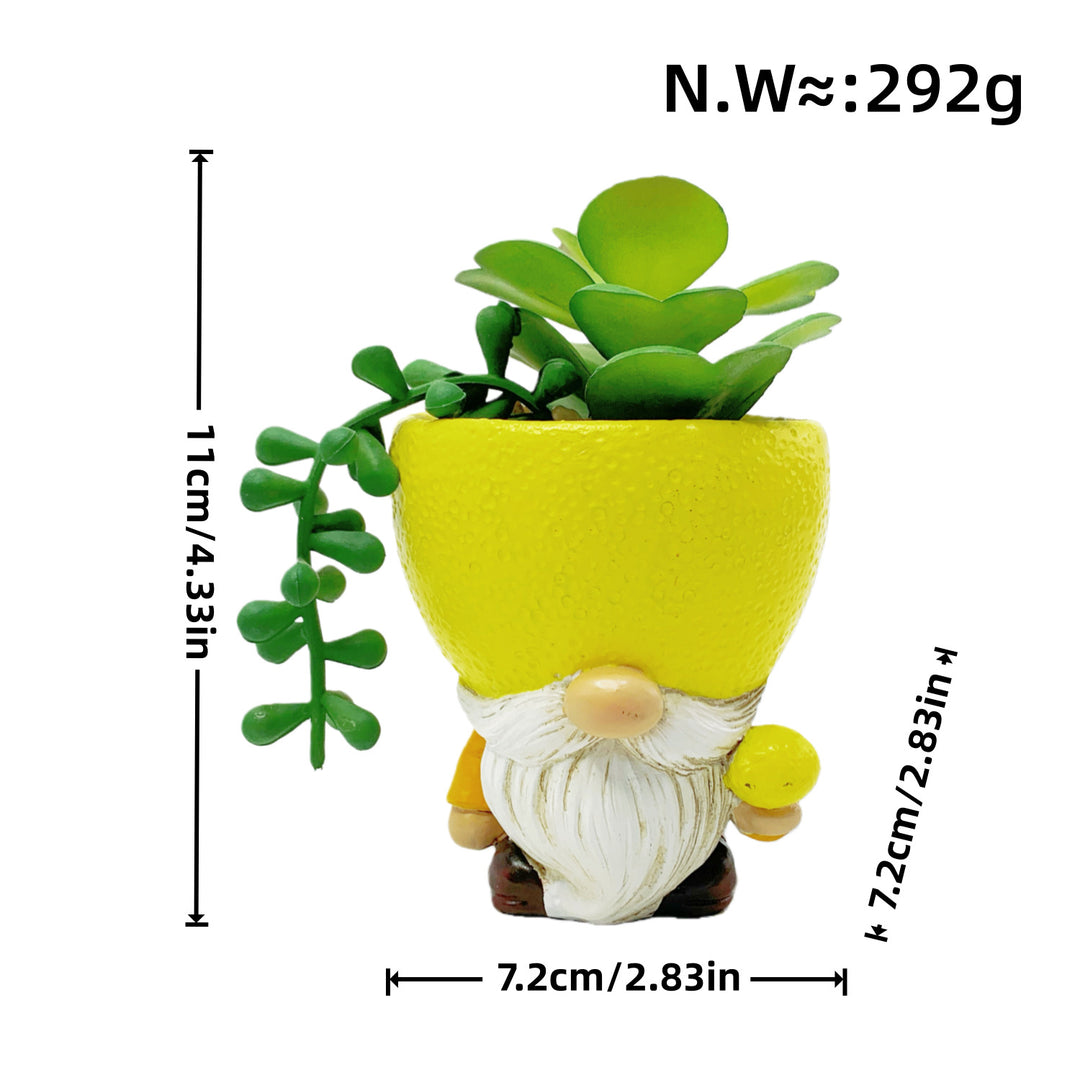 Original flower pot figure with gnome motif
