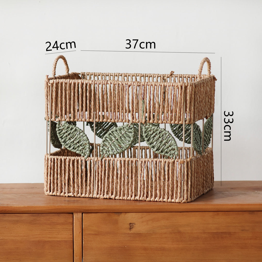 Decorative basket with plant motif