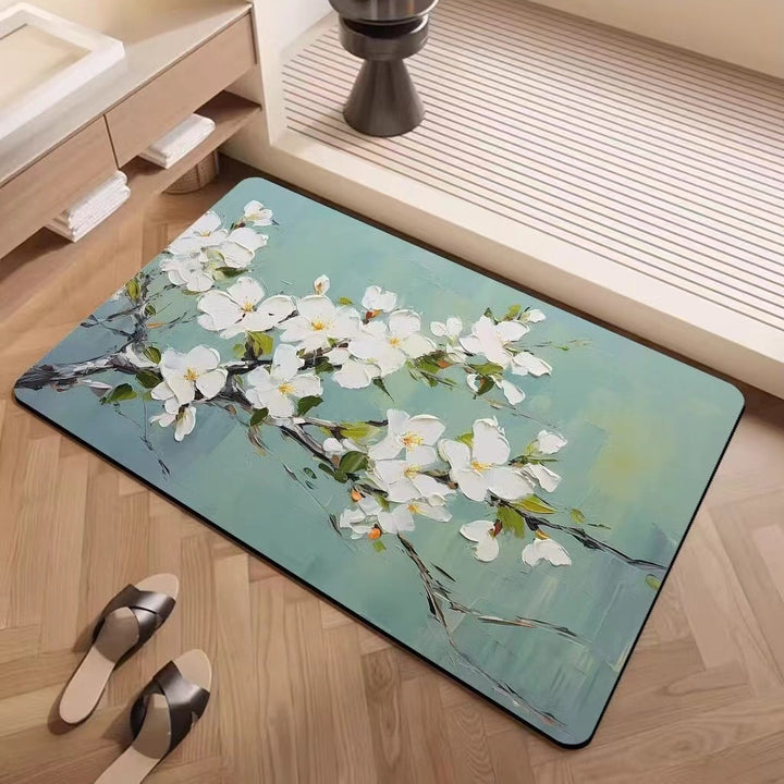 Luxury Textured Floral Bath Mat