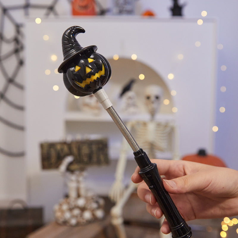 Handheld Flexible Halloween Pumpkin LED Magic Wand Decoration