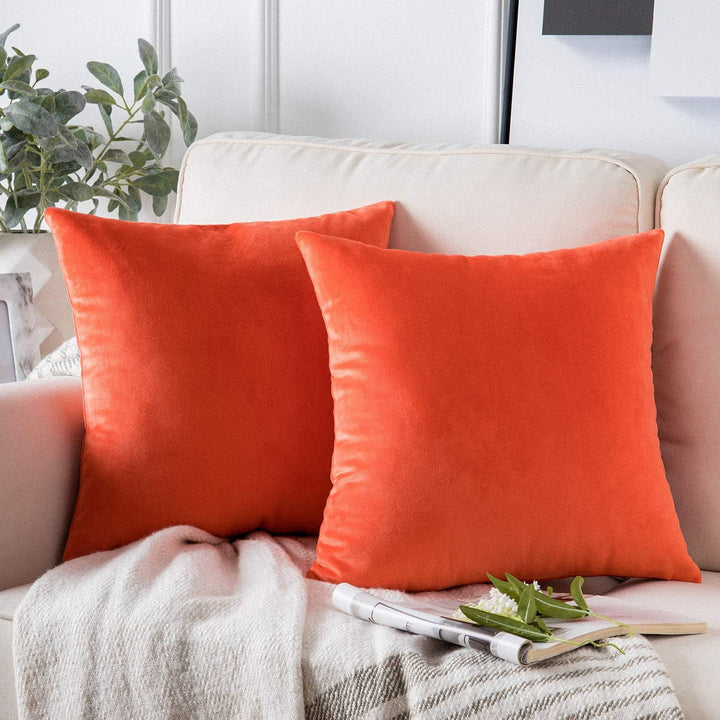 Plush Velvet Lumbar and Square Throw Pillow Covers
