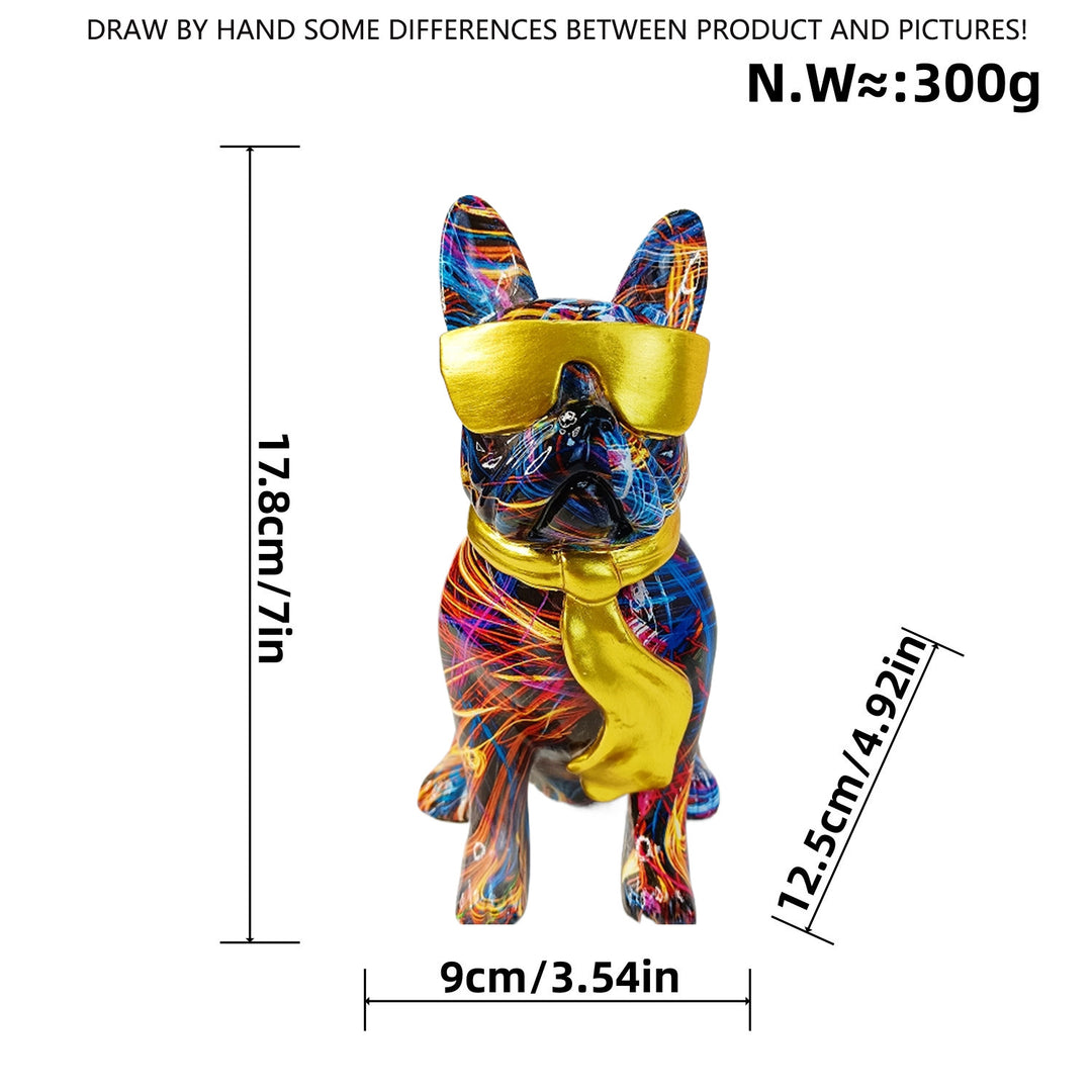 Colorful Bulldog Decoration Figurine Made of Resin