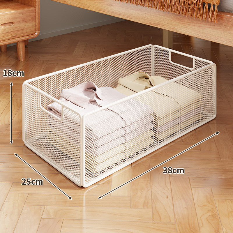Under-Bed Rolling Mesh Storage Basket with Castor Wheels