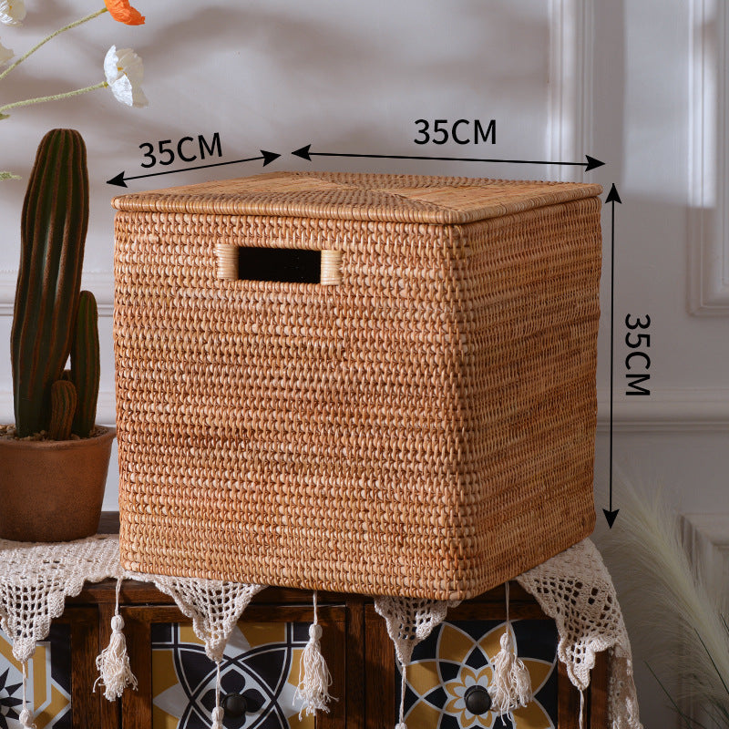 Storage box made of woven material