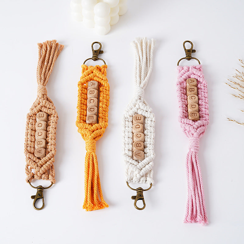 Personalized Macrame Keychain Holder