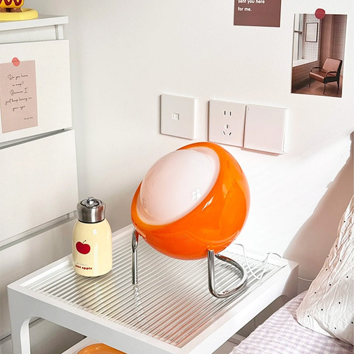 Decorative Orb LED Table Lamp with chrome tripod legs
