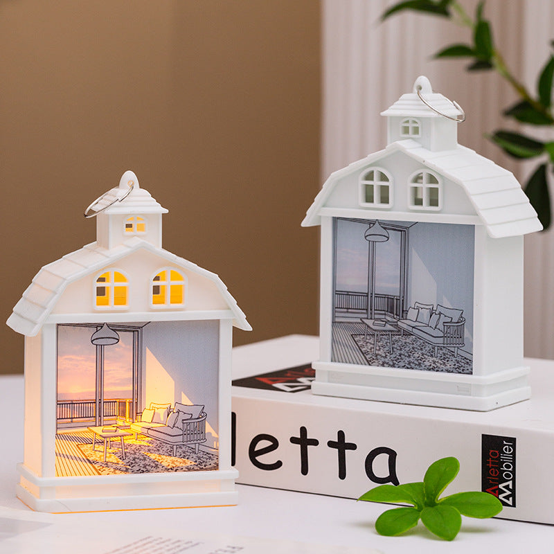 Decorative LED house lantern