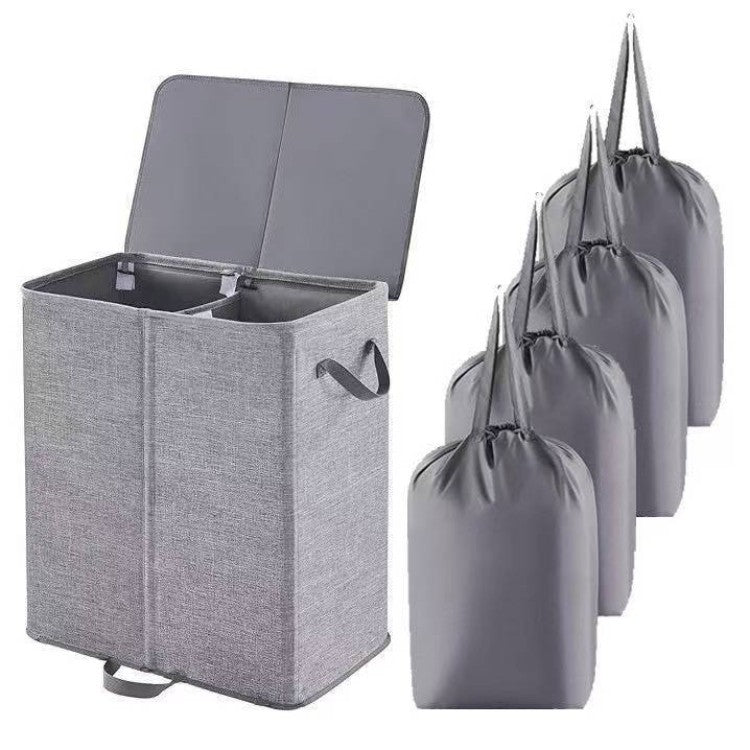 Laundry container with separating compartments