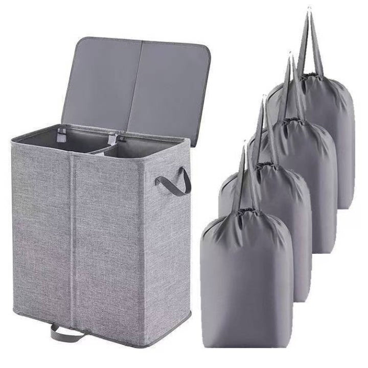 Laundry container with separating compartments