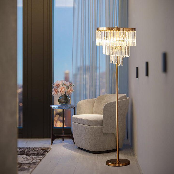 Crystal chandelier floor lamp