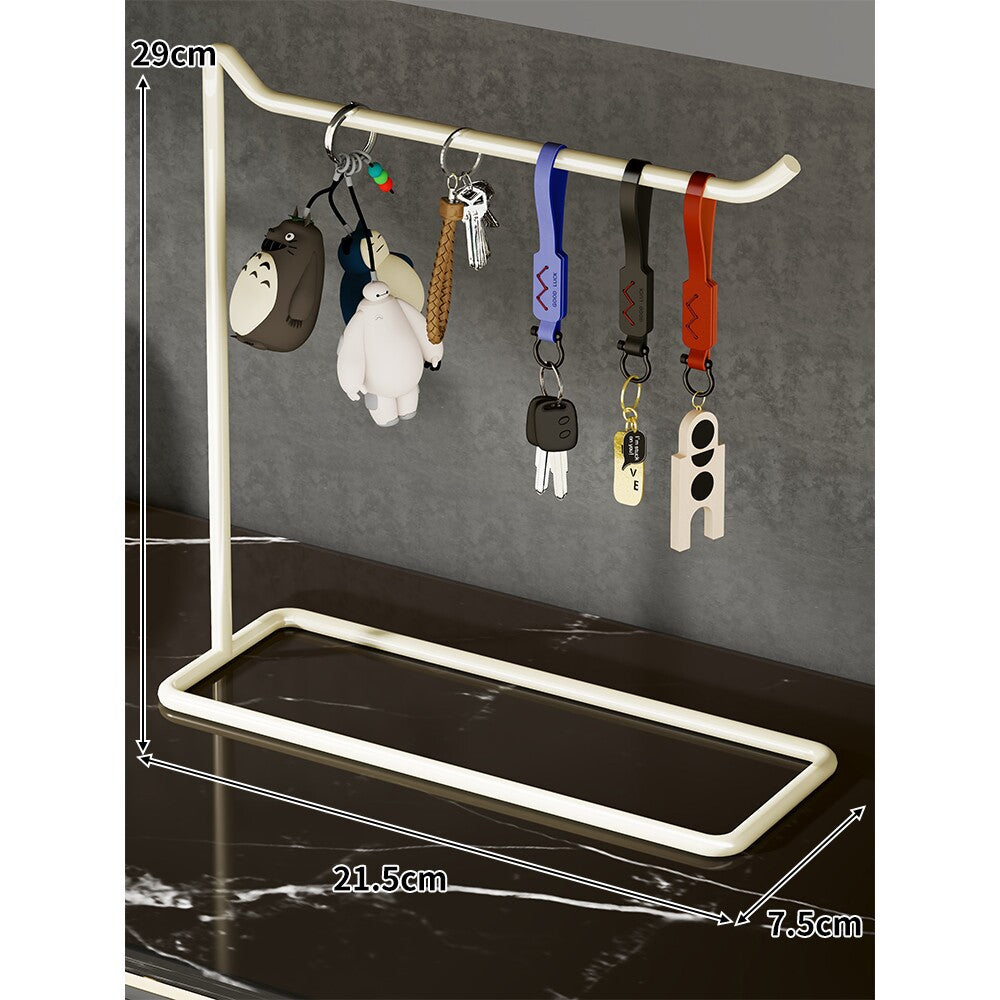 Slim Desktop Keychain & Accessories Hanging Stand with Minimal Metal Frame