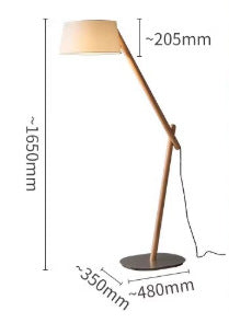 Adjustable wooden floor lamp
