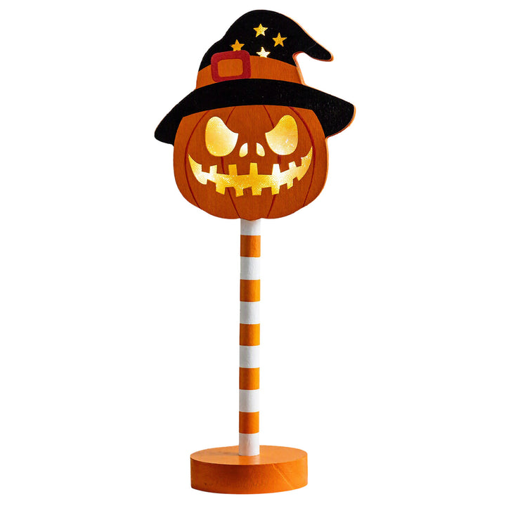 Day of the Dead LED Sugar Skull Table Accent Lamp on Striped Pole