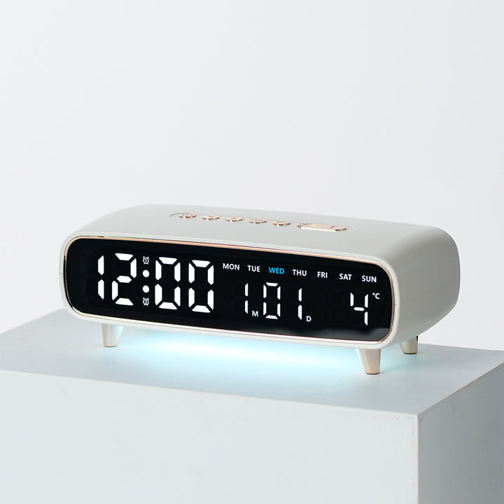 Digital weather alarm clock with intelligent display and temperature function