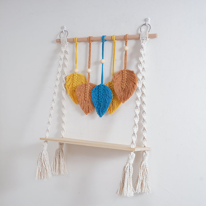 Macrame Leaf Wall Hanging Shelf