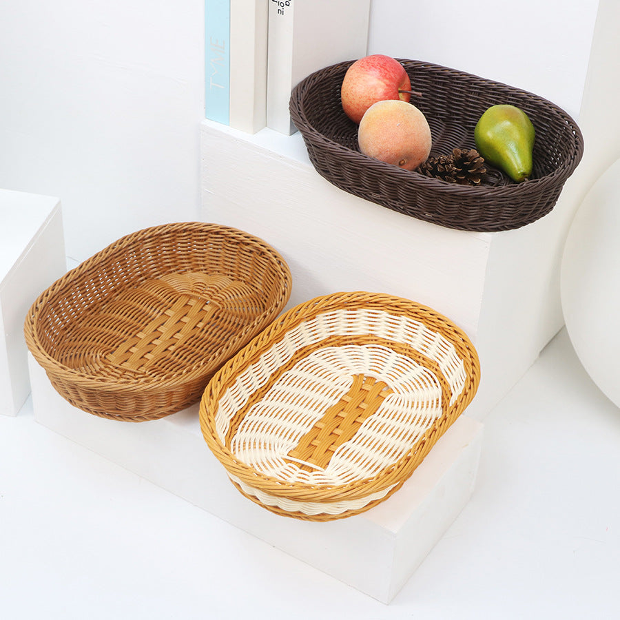 Handcrafted fruit basket made of woven material