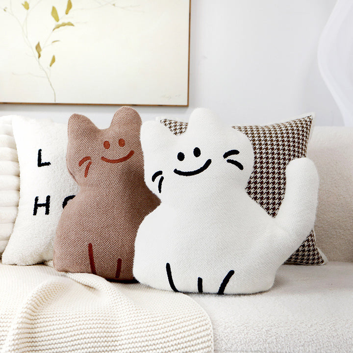 Cat-Shaped Decorative Cushion