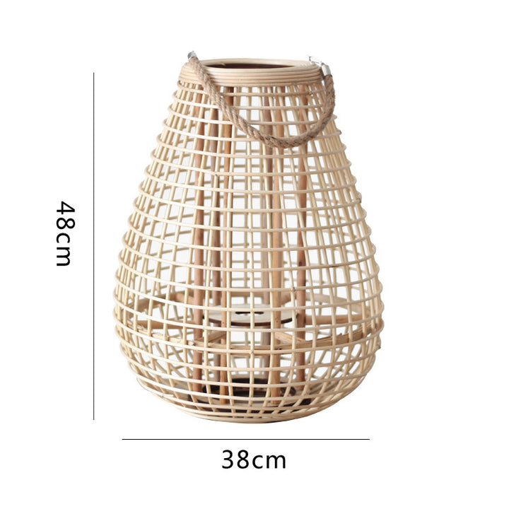 Decorative Rattan Lantern with Carry Handle