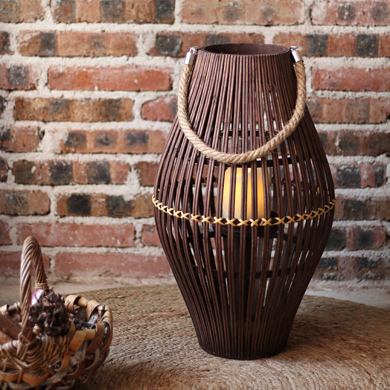 Rustic Rattan Lantern