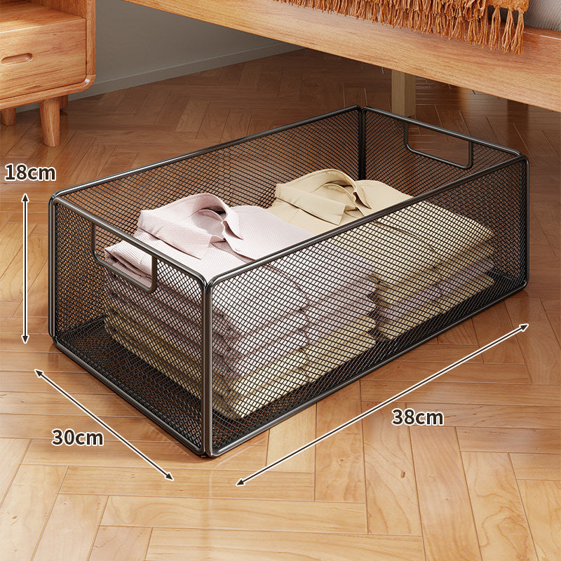 Under-Bed Rolling Mesh Storage Basket with Castor Wheels