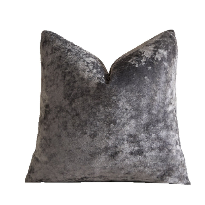 Luxurious Crushed Velvet Square Cushion Cover with Plush Faux-Fur Texture and Invisible Zip