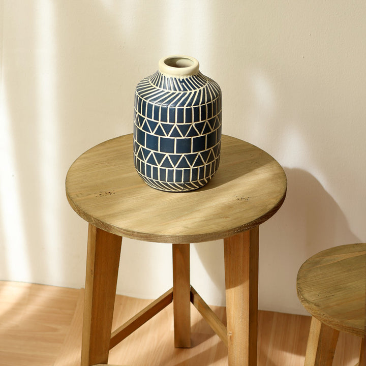 Rustic side table made of solid wood