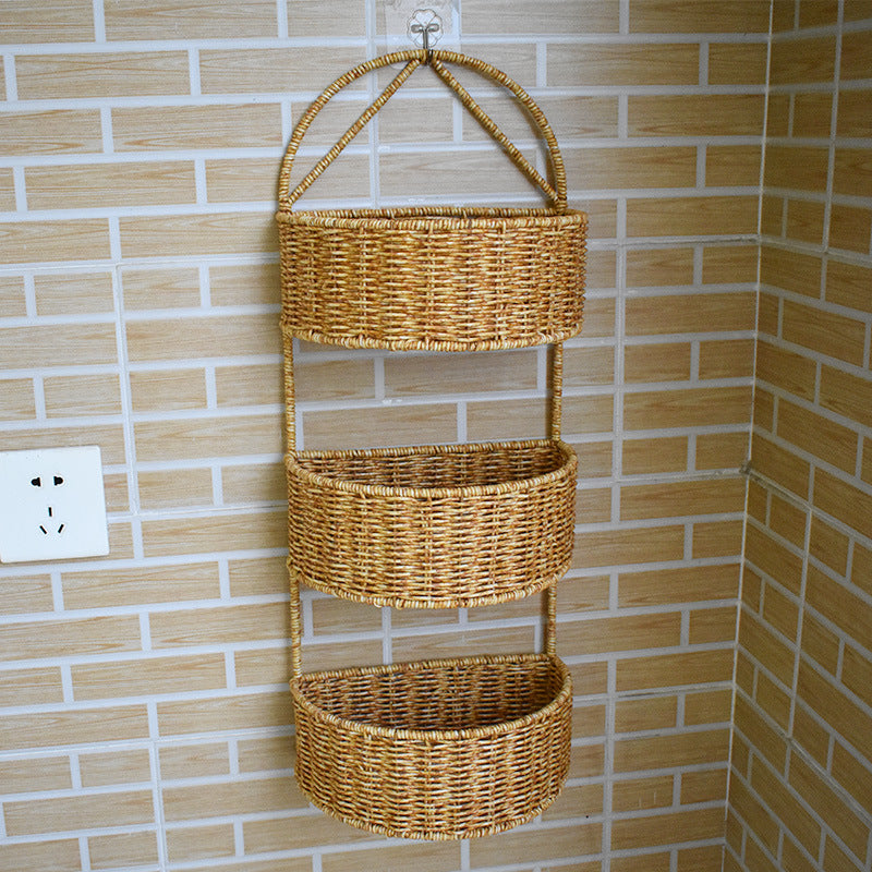 Multi-Tiered Woven Wall Hanging Storage Basket