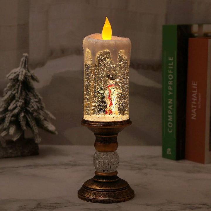 Christmas decoration lantern with snow globe