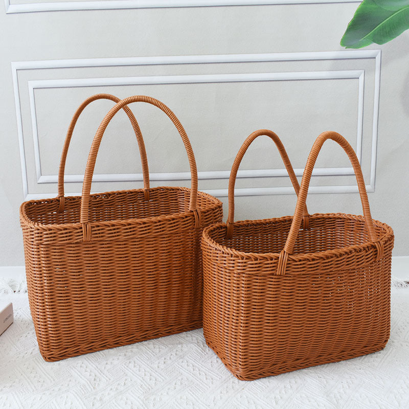 Woven Rattan Storage Basket