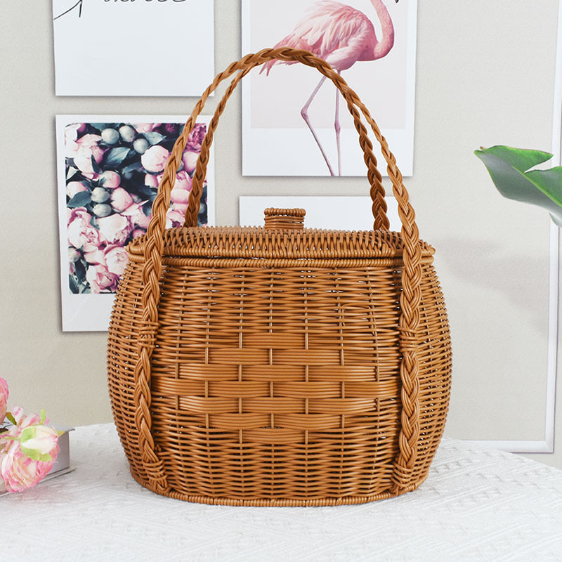 Handcrafted Wicker Storage Basket
