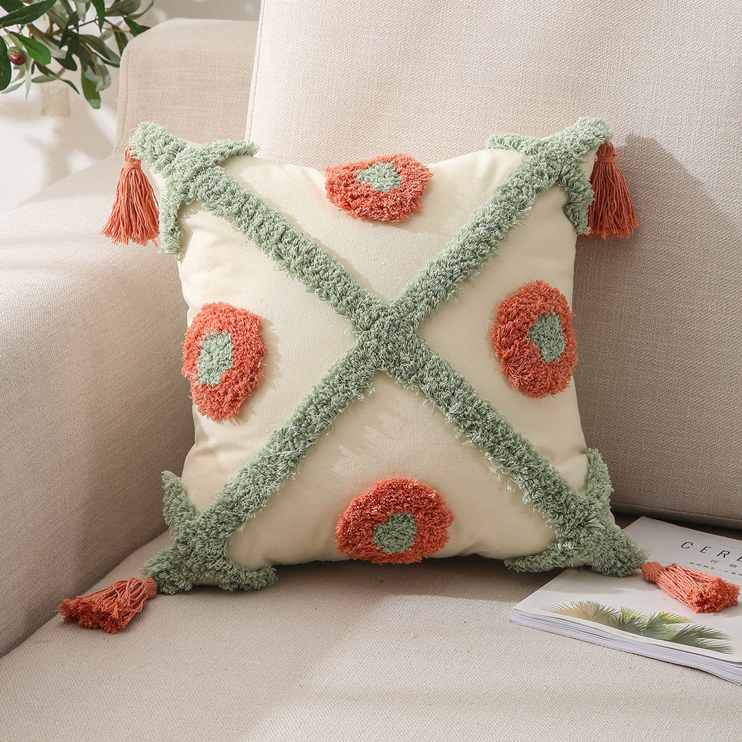Geometric Textured Decorative Pillow