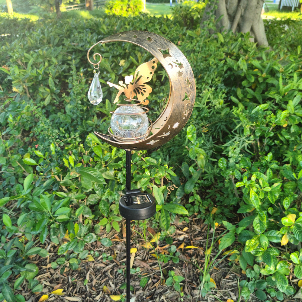 Solar-powered Half-moon Garden Stake Light