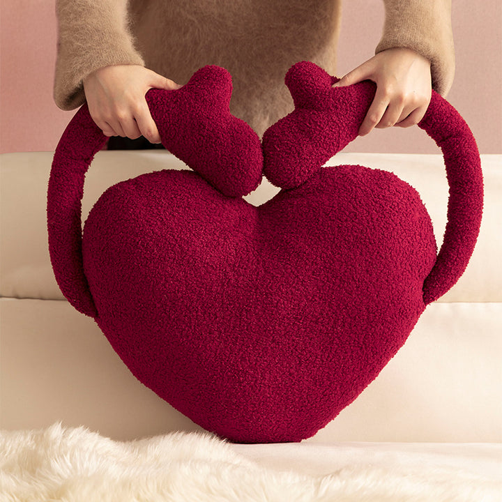 heart-shaped teddy shoulder bag with long straps