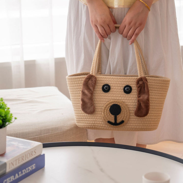 Stylish carrying basket with colorful handles