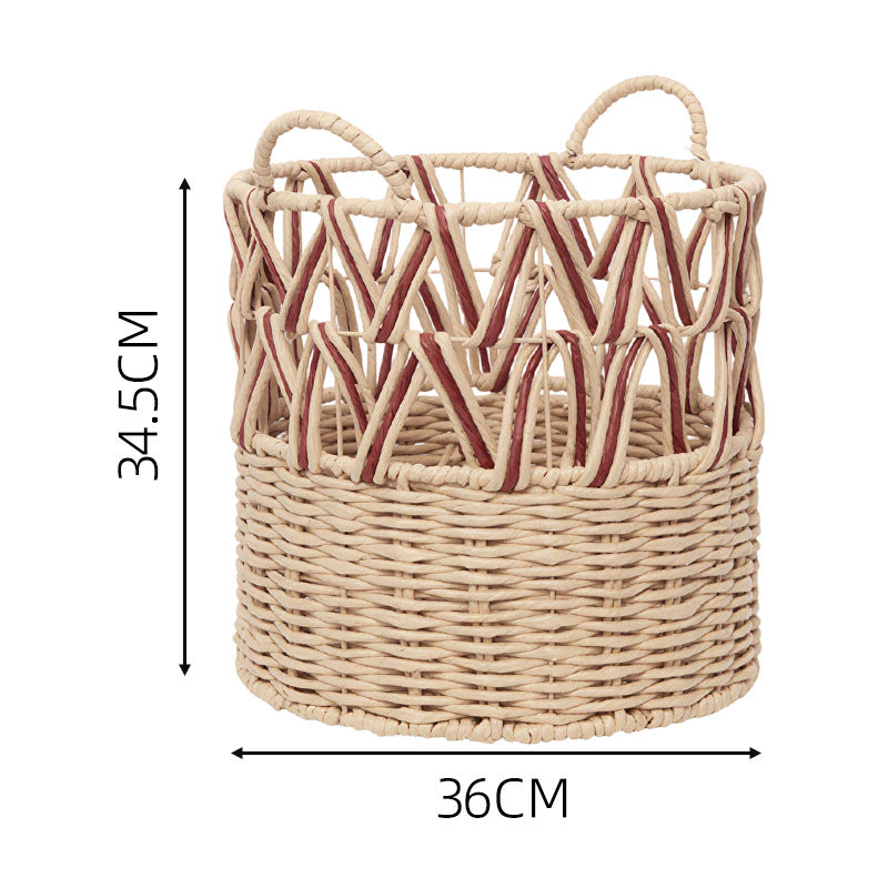 Braided storage basket with elegant accents