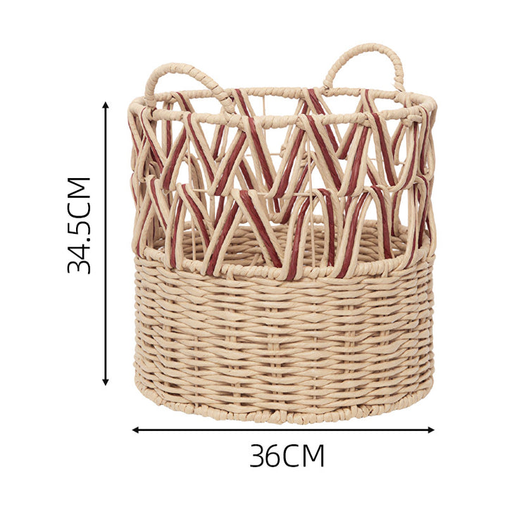 Braided storage basket with elegant accents