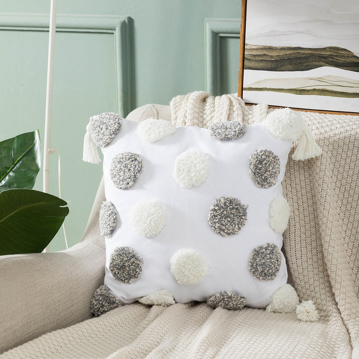 Textured Pom-Pom Decorative Throw Pillow