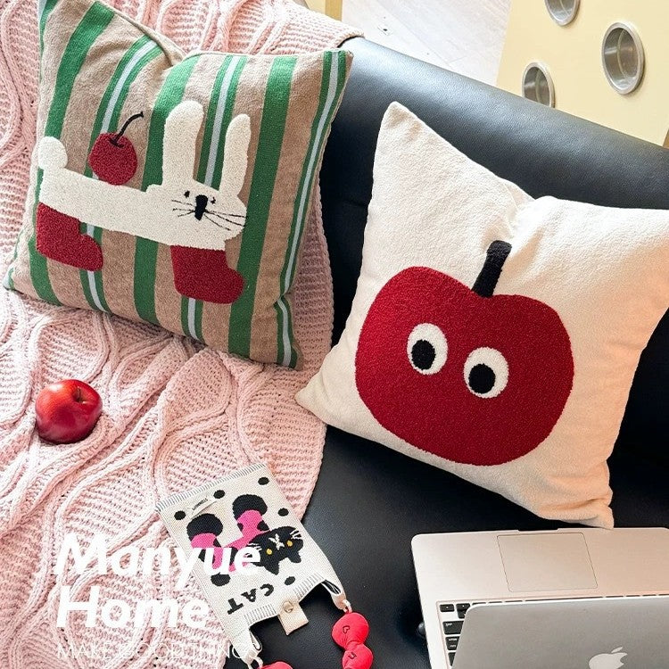 Playful Fruit-Themed Throw Pillow