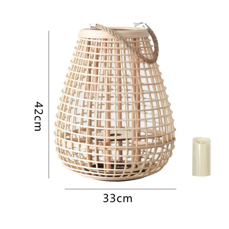 Decorative Rattan Lantern with Carry Handle