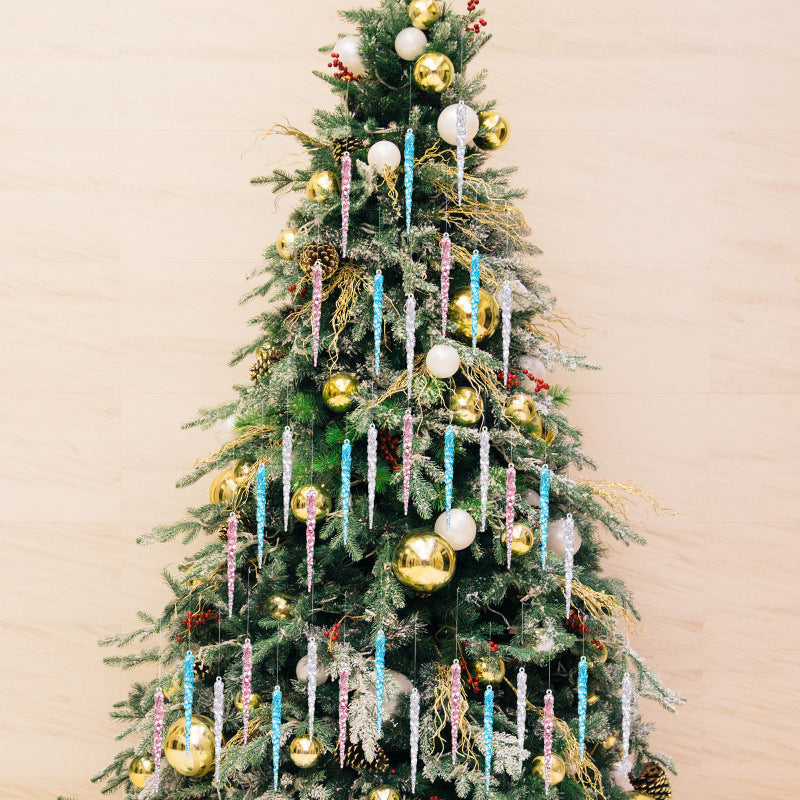 Decorative Christmas tree hangers in icicle shape