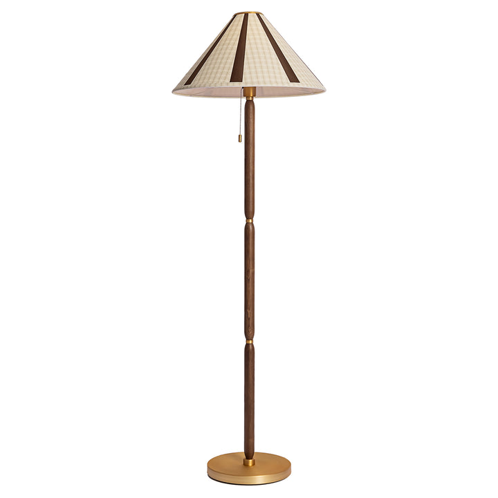 Retro-inspired wooden floor lamp