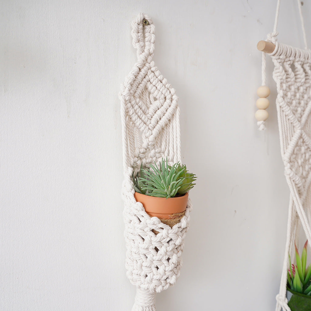 Macramé Plant Holder with Decorative Hanging Design