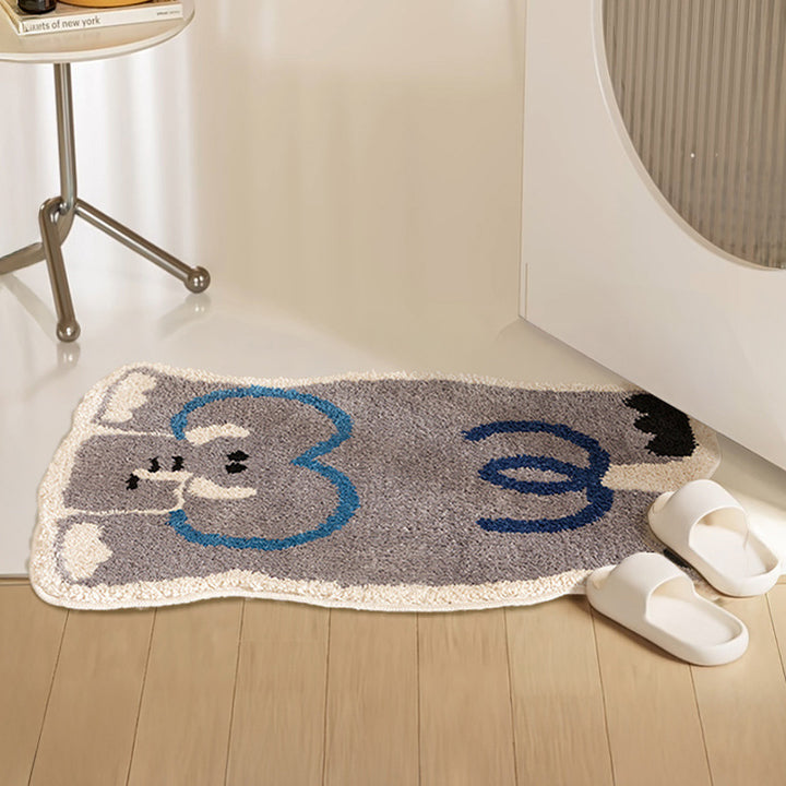 Gorilla-shaped bath mat with non-slip bottom