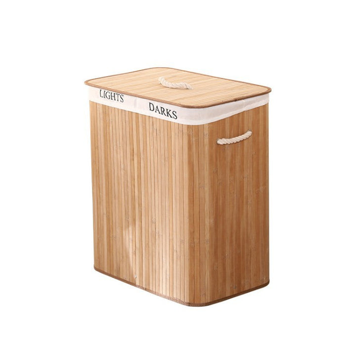 Elegant Laundry Basket Made of Bamboo with Practical Lid