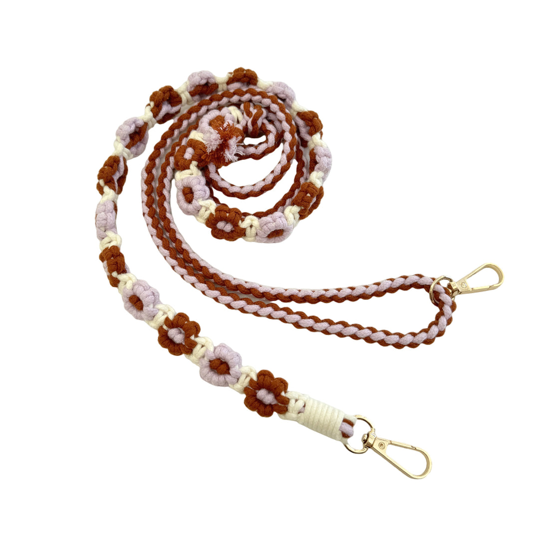 Macrame Pet Leash with Floral Detailing