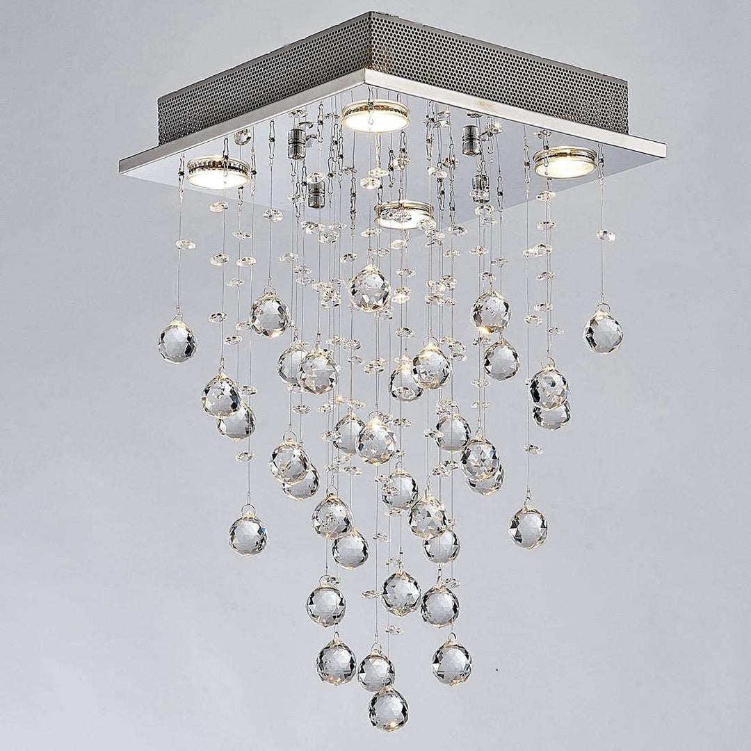 Crystal cascading ceiling light