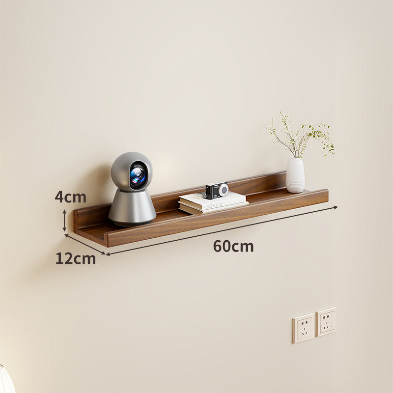 Wall-Mounted Floating Display Shelf with Raised Lip Concealed Brackets