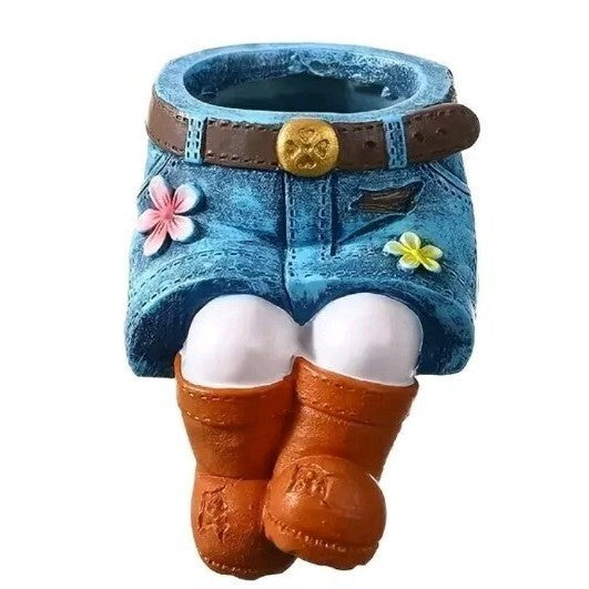 Whimsical Denim Jeans Phone Holder